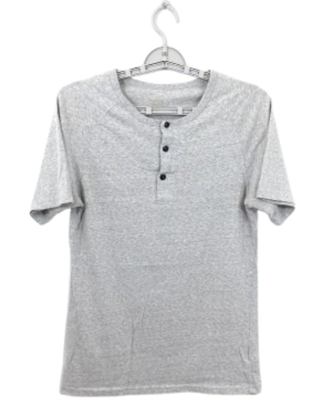 Mens Slim Fit Henley T-Shirt Heather Gray S